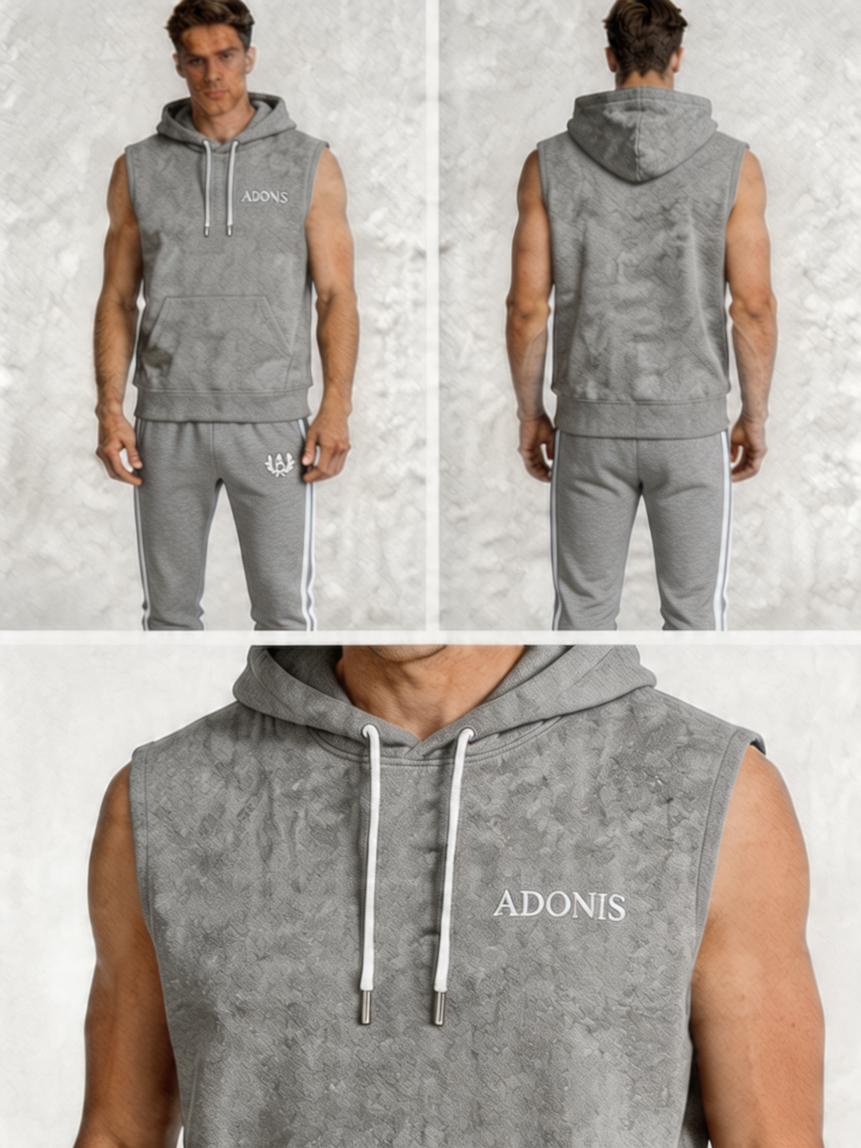 Sleeveless Hoodie Grey